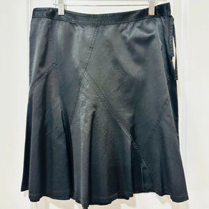 Club Monaco Shiny Black Fit and Flare Skirt, Size 8 (NWOT)